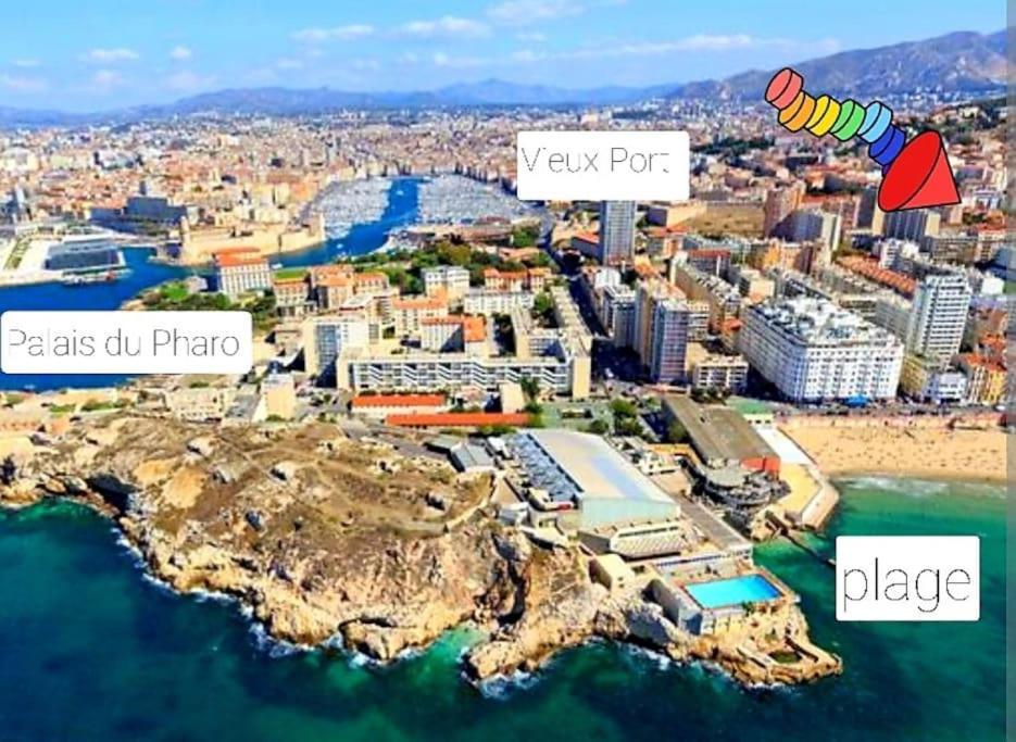 Studio Coin Nuit, Entre Plage Et Centre Marseille Exteriér fotografie